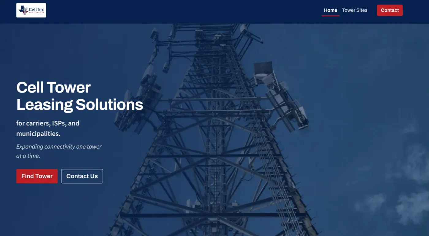 CellTex Site Services website screenshot
