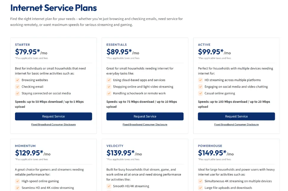 ZipLink Internet website screenshot